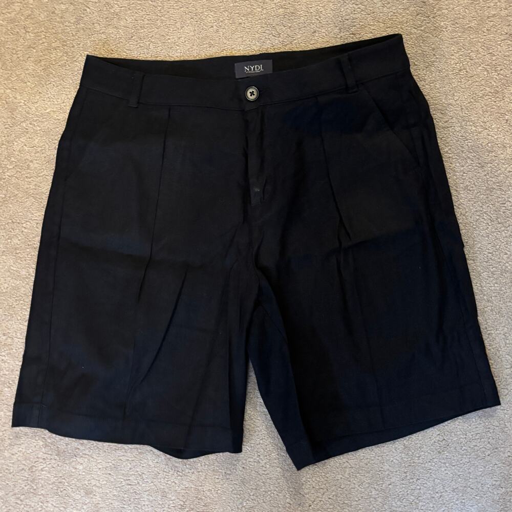 NYDJ Pleated Bermuda Shorts Bermuda Black Women's Size 8 Not Your Mothers Jeans